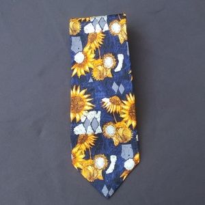90's Ermenegildo Zegna silk sunflower tie